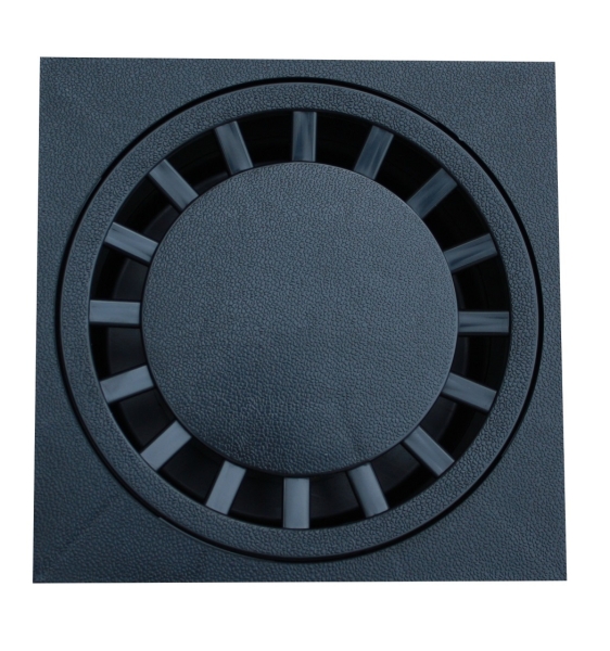 Hofablauf 20 x 20 cm schwarz senkrechter Abgang DN 110
