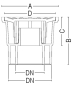 Preview: Haus und Hofablauf 20 x 20cm grau senkrechter Abgang DN 110/75
