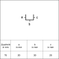 Preview: U- Profil 20 x 30 x 20mm Aluminium natur Länge 1,25 Meter