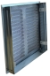 Preview: Lüftungsgitter mit Lamellen 430 x 440 mm und Einbaurahmen