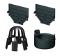 Preview: SET 7 x Entwässerungsrinne mit Edelstahlmaschenrost 1 Meter incl. Schnurwasserwaage und Zubehörset