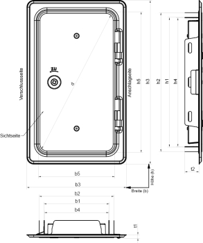 Preview: Kamintür verzinkt Einbaumaß 15 x 30 cm, Upmann 10127