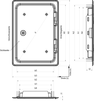 Preview: Kamintür verzinkt Einbaumaß 20 x 30 cm, Upmann 10137