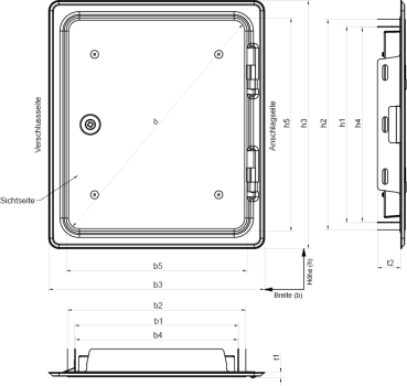 Preview: Kamintür verzinkt Einbaumaß 25 x 30 cm, Upmann 10157