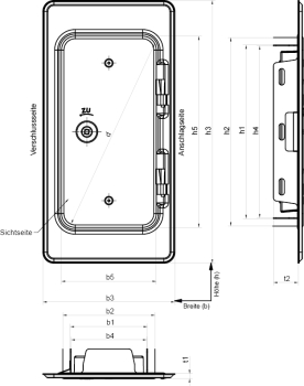 Preview: Kamintür verzinkt Einbaumaß 11 x 25 cm, Upmann 10210
