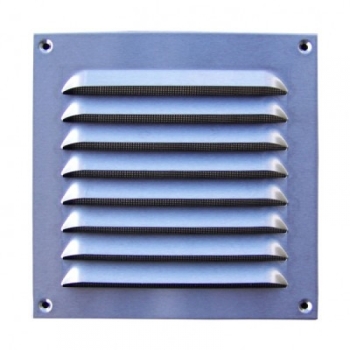 Lüftungsgitter Edelstahl 200 x 200 mm mit Insektenschutz, Schrauben, Dübel