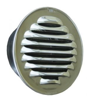 Lüftungsgitter Edelstahl Rund Stutzen DN 80 mm/Länge 45 mm, mit Schaumgummidichtung