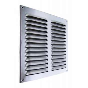 Lüftungsgitter Edelstahl 440 x 440 mm mit Insektenschutz, Schrauben, Dübel