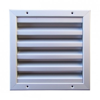 Lamellengitter Wandanbau L-Form 625 x 625 mm Aluminium eloxiert