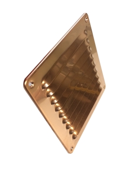 Lüftungsgitter aus Kupfer 195 x 195 mm, incl. Insektenschutz, Edelstahlschrauben und Dübel