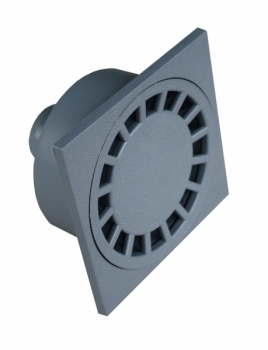 Hofablauf 25 x 25 cm grau senkrechter Abgang DN 110