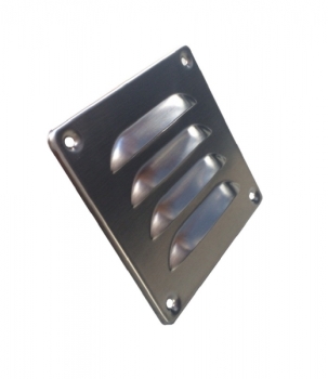Lüftungsgitter Edelstahl 100 x 100 mm mit Insektenschutz, Schrauben, Dübel