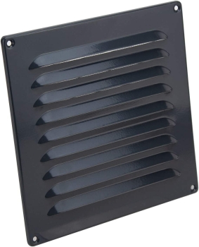 Lüftungsgitter Aluminium anthrazit 16 x 16 cm incl. Insektenschutz, Schrauben, Dübel