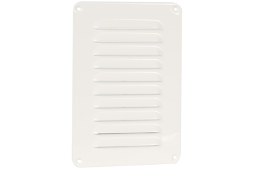 Lüftungsgitter Aluminium 15 x 22cm, Weiß RAL 9010 incl. Insektenschutz, Schrauben, Dübel