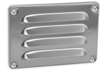 Edelstahl Lüftungsgitter 130 x 90 mm, incl. Insektenschutz Schrauben und Dübel