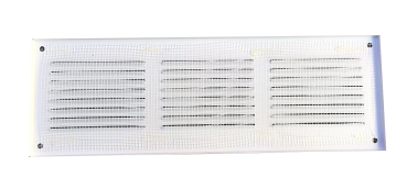 Lüftungsgitter verzinkt weiss 30 x 10cm, incl. Insektenschutz, Schrauben und Dübel