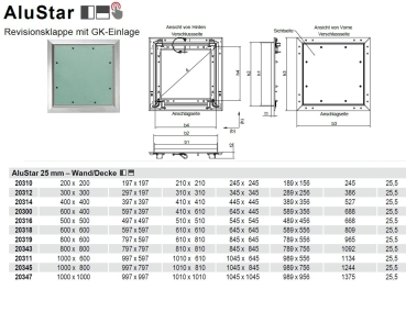 Preview: Datenblatt AluStar mit 25mm GKB-i Einlage