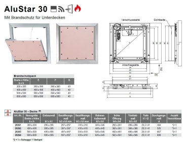 Datenblatt Revisionsklappe AluStar30