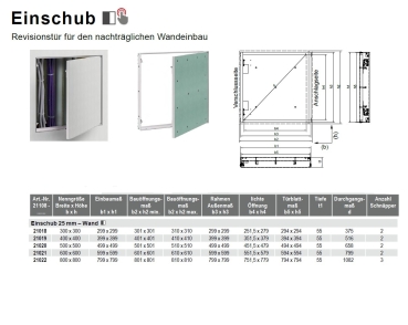 Preview: Datenblatt Einschubrevisionstür