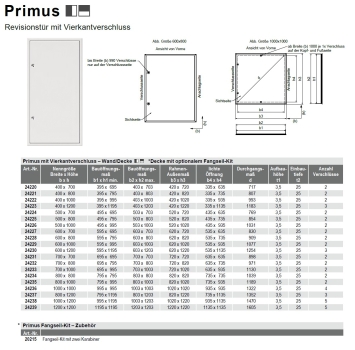 Preview: Datenblatt Revisionstüren Primus
