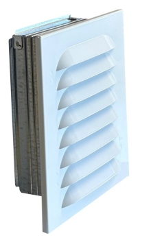 Lüftungsgitter mit Lamellen 140 x 185 mm und Einbaurahmen