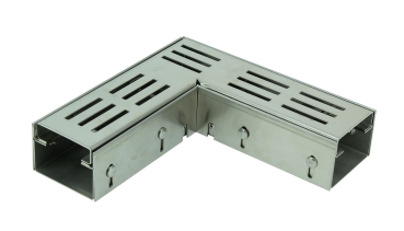 Rinnenwinkel 90 Grad Rost Längsschlitz Design für Entwässerungsrinne Edelstahl Bauhöhe 60 bis 80mm höhenverstellbar
