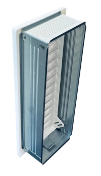 Lüftungsgitter mit Rahmen Einbaumass 90 x 280 mm
