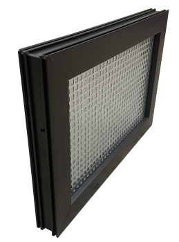Kellerfenster braun 60 x 30 cm Isolierverglasung 3.3 incl. Schutzgitter, Insektenschutz, 4 Fensterbauschrauben, Fensterkeile