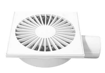 Bodenablauf 150 x 150 superflach Abgang DN 50 Kunststoffrost
