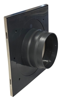 Preview: Lüftungsgitter Edelstahl mit Stutzen DN 125