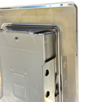 Preview: Kamintür Edelstahl Einbaumaß 10 x 24 cm, Upmann 10053