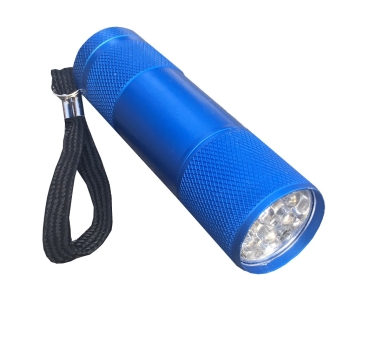 LED 9 strahlig Taschenlampe Blau