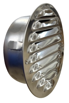 Lüftungsgitter Edelstahl Rund Stutzen DN 80mm, Schaumgummidichtung