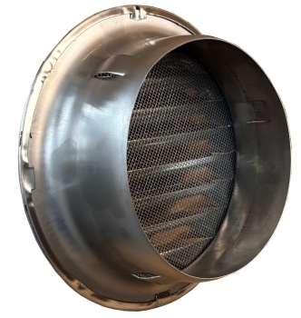 Preview: Lüftungsgitter Edelstahl Rund Stutzen DN 80mm, Schaumgummidichtung