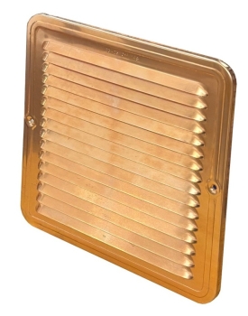 Lüftungsgitter aus Kupfer 230 x 230 mm, incl. Insektenschutz, Edelstahlschrauben und Dübel
