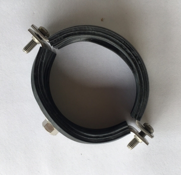 Rohrschelle Edelstahl 72 -87 mm, mit Gummidichtung