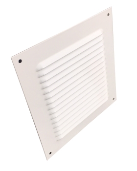 Kiemenblech, Lueftungsgitter Aluminium weiss 200 x 200 mm incl. Insektenschutz