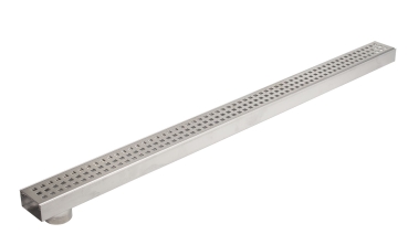 Entwässerungsrinne Edelstahl 1 Meter superflach mit Ablaufstutzen V2A stream