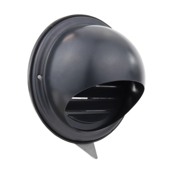 Preview: Luftkugel Edelstahl schwarz mit Stutzen für Rohre DN 200