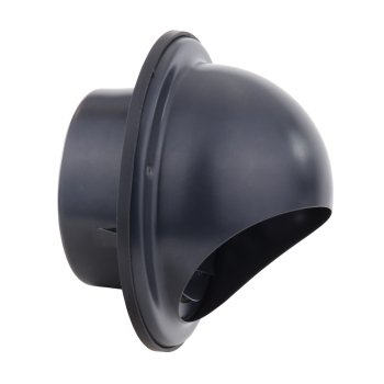 Luftkugel Edelstahl schwarz mit Stutzen für Rohre DN 200