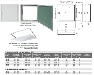 Preview: datenblatt Revisionstüren Primus Akustik