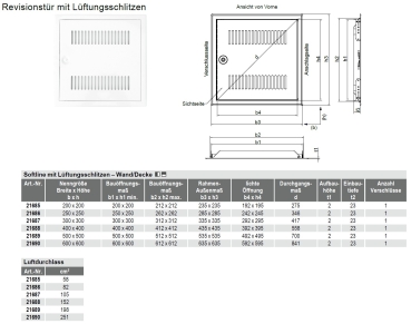 Preview: Datenblatt Revisionstüren mit Lüftungsschlitzen
