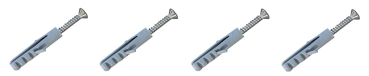Edelstahlschrauben mit Dübel Durchmesser 6mm (Inhalt 4 Stck.)