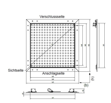 Skizze zu Datenblatt Lochplatteneinlage