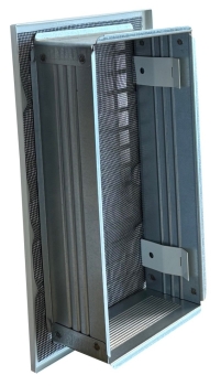 Preview: Lüftungsgitter Stahlblech 140 x 185 mm und Einbaurahmen