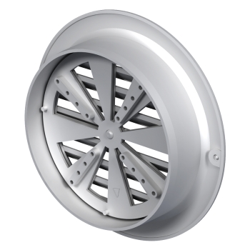 Preview: Lüftungsgitter Kunststoff weiß verstellbar Stutzen DN 100mm