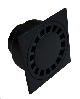 Hofablauf 20 x 20 cm schwarz senkrechter Abgang DN 110