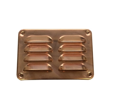 Lüftungsgitter aus Kupfer 130 x 90 mm, incl. Insektenschutz, Schrauben und Dübel