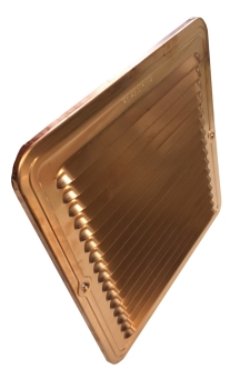 Lüftungsgitter aus Kupfer 230 x 230 mm, incl. Insektenschutz, Edelstahlschrauben und Dübel
