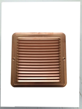 Lüftungsgitter aus Kupfer 230 x 230 mm, incl. Insektenschutz, Edelstahlschrauben und Dübel